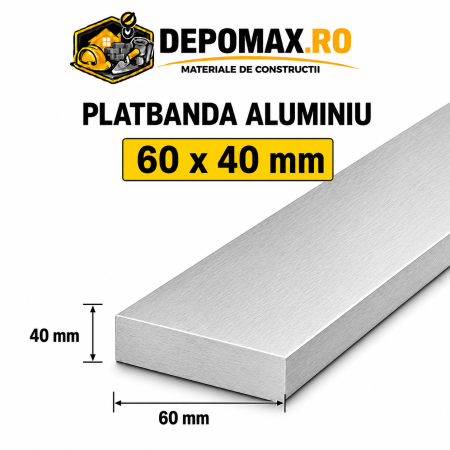 Platbanda aluminiu 60 x 40 mm, 6 metri (EN-AW 6060)